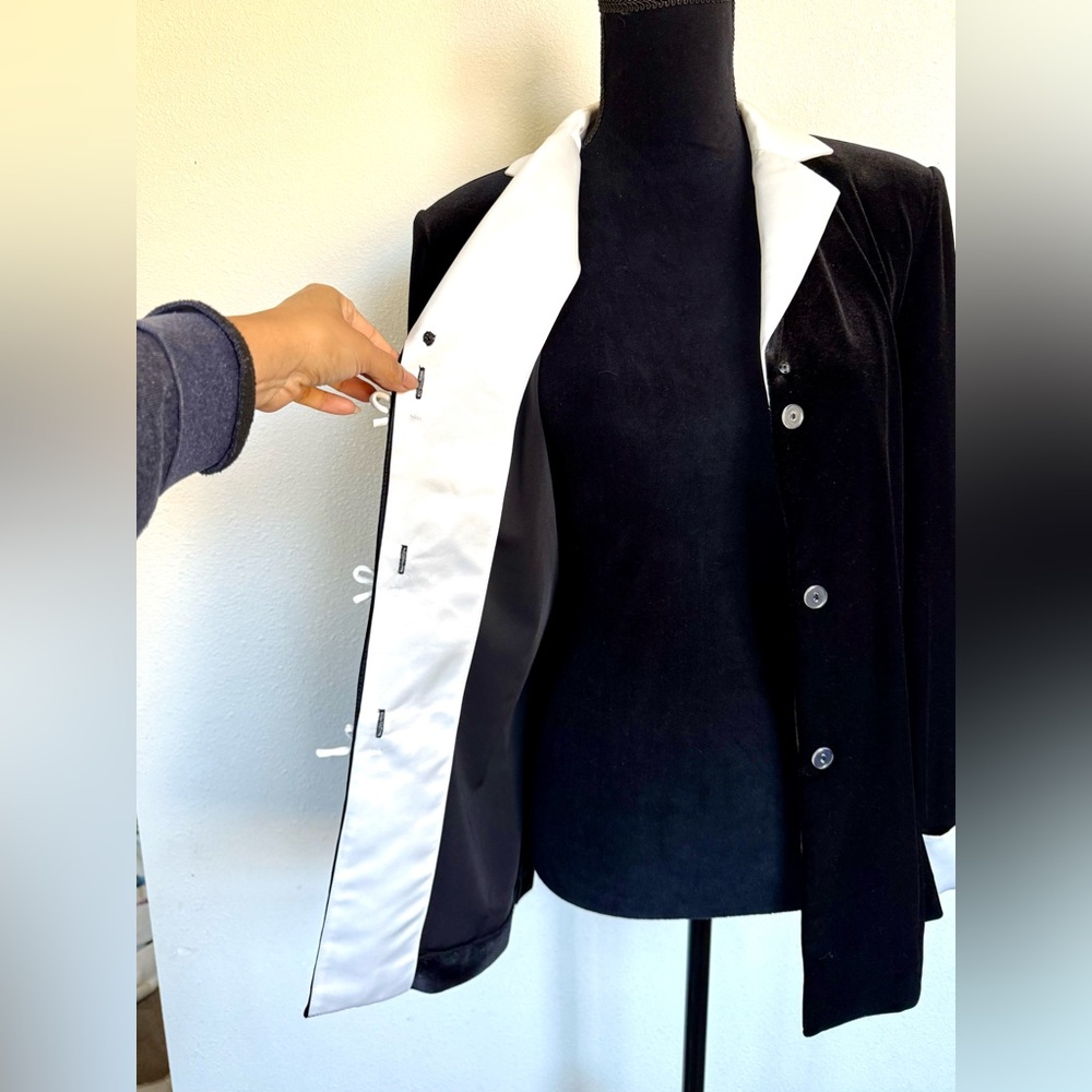 Vintage Coldwater Creek Velvet Satin Bow Details Cocktail Formal Jacket - Picture 7 of 12